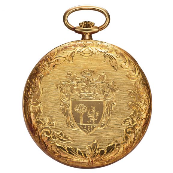 Impressive Swiss gold keyless lever pocket watch Circa 1940