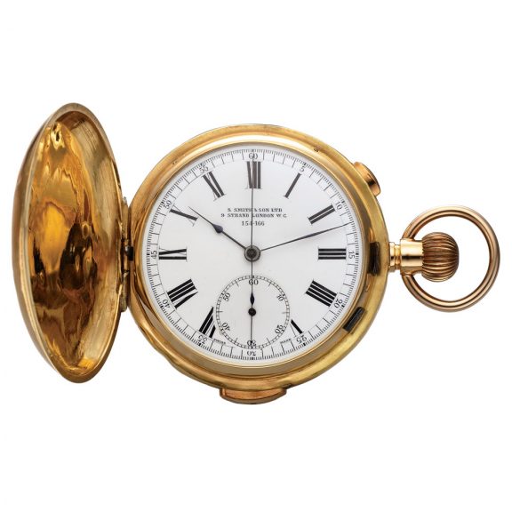 Rare Swiss 18K gold quarter repeater with chronograph Circa 1910