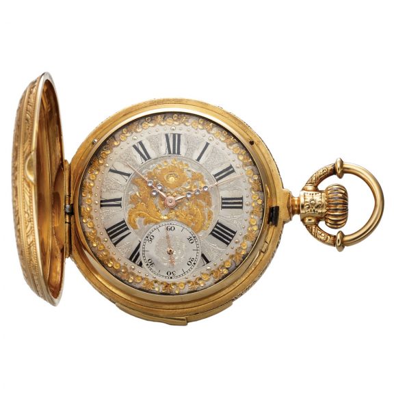 Swiss 18K gold minute repeating pocket watch Circa 1895