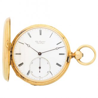 Danish/Swiss yellow gold key-wound lever pocket watch Circa 1860