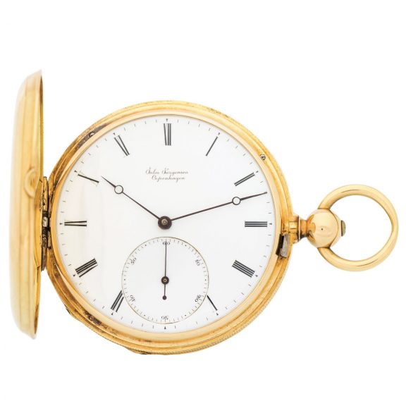 Danish/Swiss yellow gold key-wound lever pocket watch Circa 1860
