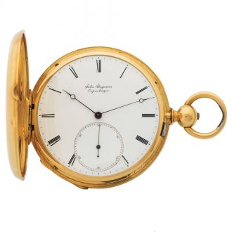 Danish/Swiss gold hunting cased pocket watch Circa 1851