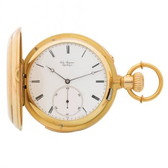 Danish/Swiss gold grande-petite sonnerie clockwatch Circa 1868