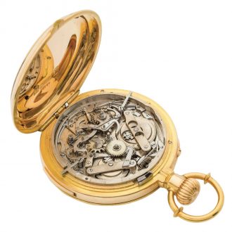 Danish/Swiss gold grande-petite sonnerie clockwatch Circa 1868