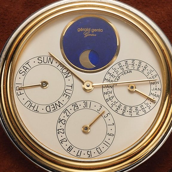 Swiss gold watch with perpetual calendar and moonphases Circa 1980 Swiss gold watch with perpetual calendar and moonphases Circa 1980