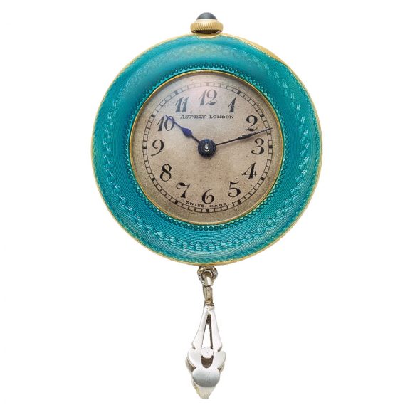 Swiss gold, enamel and diamond pendant watch Circa 1910 Swiss gold, enamel and diamond pendant watch Circa 1910