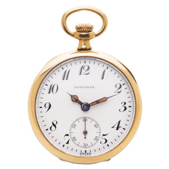 Swiss gold and enamel lady's keyless pendant watch Circa 1900