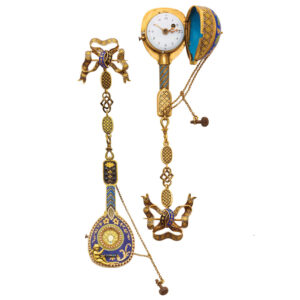 Attractive mandolin form brooch pocket watch Circa 1810