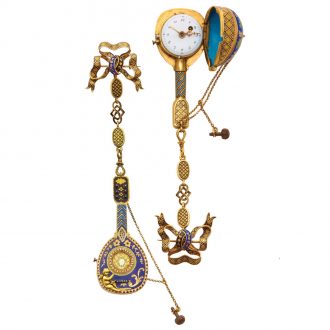 Attractive mandolin form brooch pocket watch Circa 1810