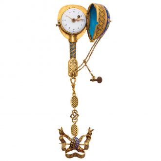 Attractive mandolin form brooch pocket watch Circa 1810