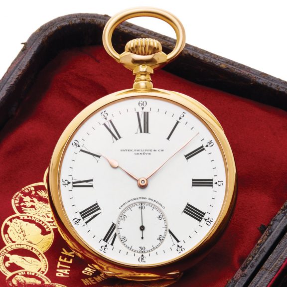 Swiss yellow 18K gold Chronometro Gondolo pocket watch Circa 1905