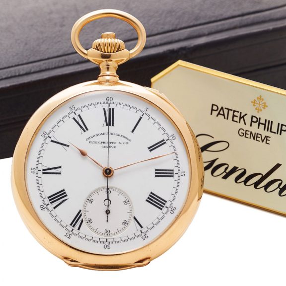 Swiss gold Chronometro Gondolo with chronograph Circa 1906 Swiss gold Chronometro Gondolo with chronograph Circa 1906