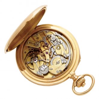 Swiss gold Chronometro Gondolo with chronograph Circa 1906 Swiss gold Chronometro Gondolo with chronograph Circa 1906