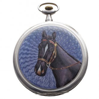 Swiss silver and enamel keyless lever dress watch Circa 1925