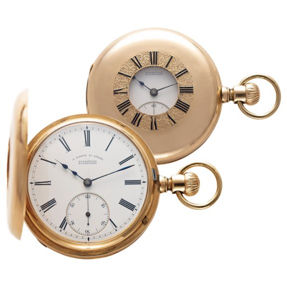 German gold 1st quality half-hunting cased pocket watch Circa 1800