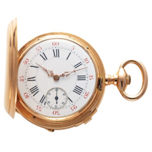 Swiss gold pocket watch with keyless cover winding Circa 1890