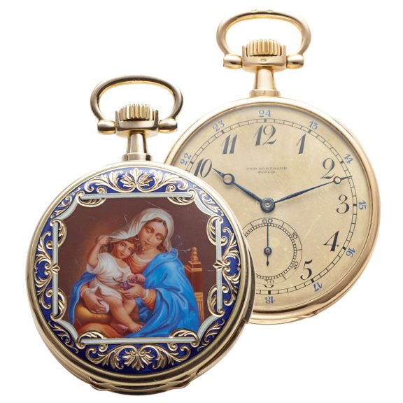Swiss gold and enamel repeating keyless lever Circa 1900 Swiss gold and enamel repeating keyless lever Circa 1900