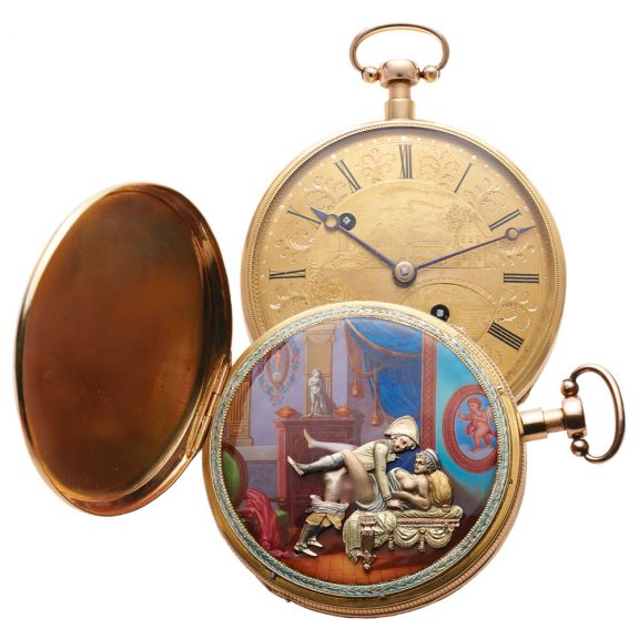 Swiss gold musical repeater with erotic automaton Circa 1840