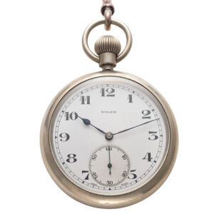 Swiss nickel-cased military keyless pocket watch Circa 1940