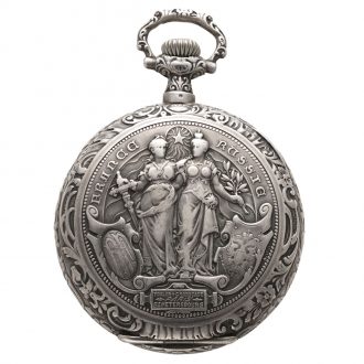 Swiss silver pocket watch with high-relief decoration Circa 1910 Swiss silver pocket watch with high-relief decoration Circa 1910