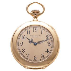 Swiss gold keyless lever with engraved monogram Circa 1902