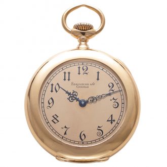 Swiss gold keyless lever with engraved monogram Circa 1902