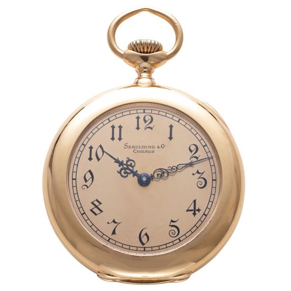 Swiss gold keyless lever with engraved monogram Circa 1902