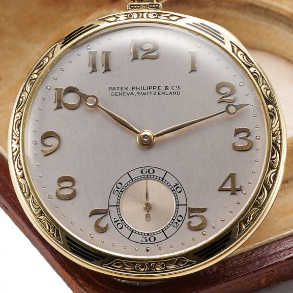 Swiss gold and enamel keyless dress pocket watch Circa 1923