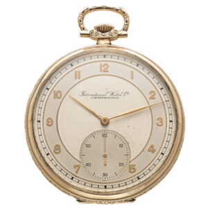 Swiss 14 carat yellow gold open faced pocket watch Circa 1930