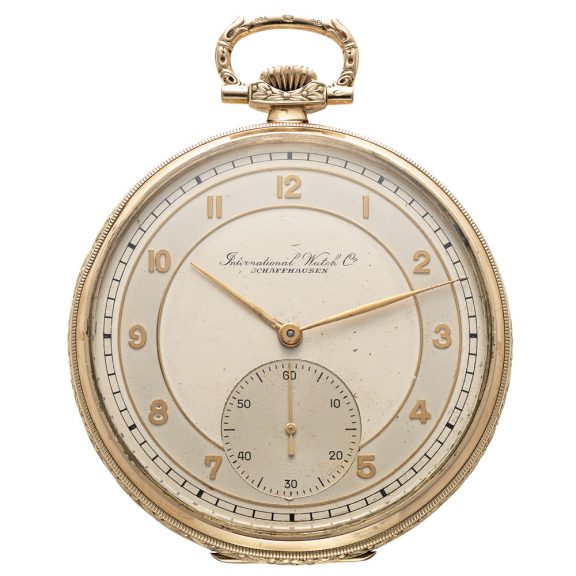 Swiss 14 carat yellow gold open faced pocket watch Circa 1930