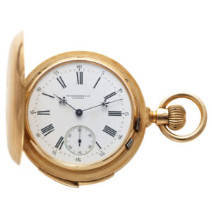 English gold minute repeating lever pocket watch Circa 1880