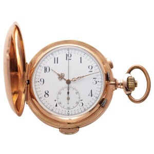 Swiss 14K pink gold minute repeating pocket watch Circa 1900