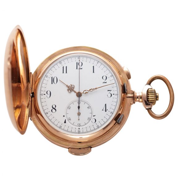 Swiss 14K pink gold minute repeating pocket watch Circa 1900