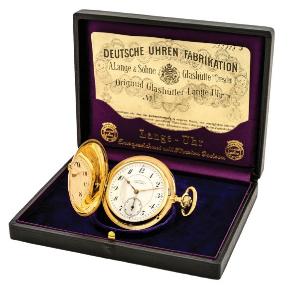 German gold pocket watch with Guillaume-type balance Circa 1900