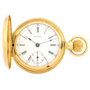 American 14 carat gold hunting cased lever watch Circa 1890