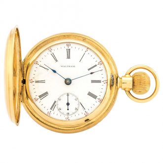 American 14 carat gold hunting cased lever watch Circa 1890