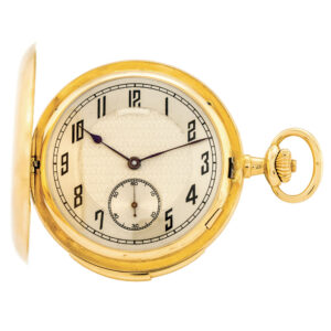 Swiss 18K gold minute repeating hunting cased pocket watch Circa 1915