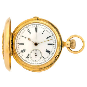 Swiss gold minute repeating hunter with chronograph Circa 1880