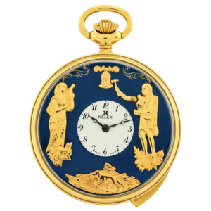 Swiss gilt-metal five-minute repeating automaton Circa 1990