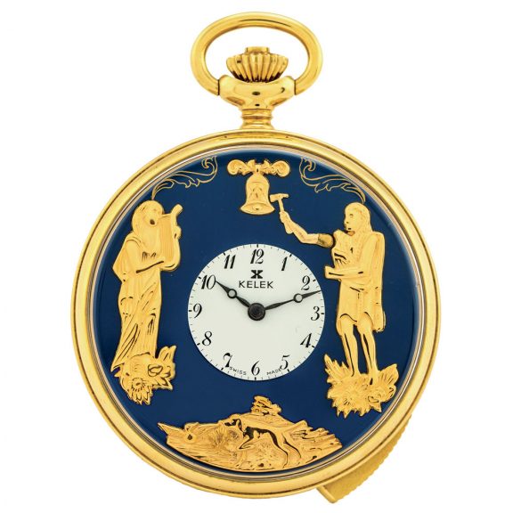 Swiss gilt-metal five-minute repeating automaton Circa 1990