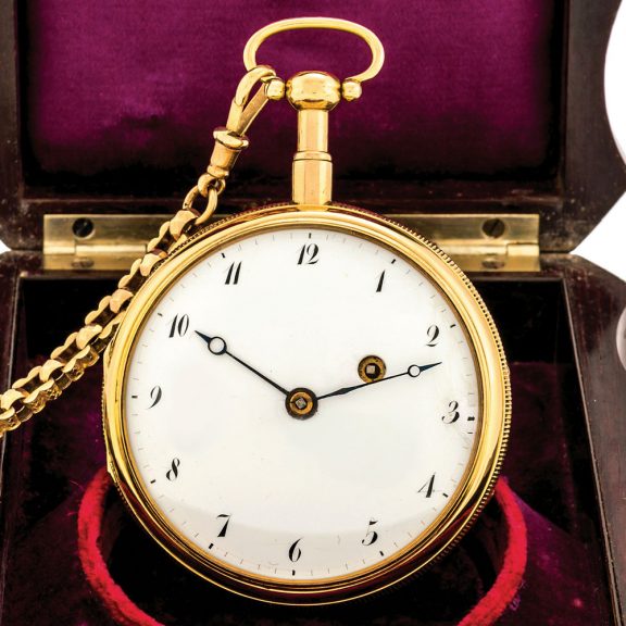 Swiss 18K gold quarter repeating verge pocket watch Circa 1810