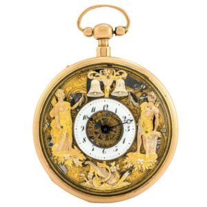 Swiss gold half-skeletonized quarter repeater Circa 1820