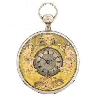 Swiss silver repeater with Indian automaton Jacks Circa 1820