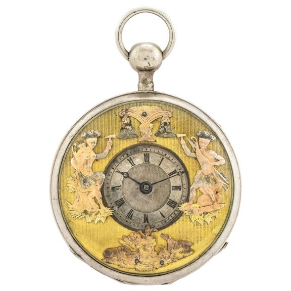 Swiss silver repeater with Indian automaton Jacks Circa 1820