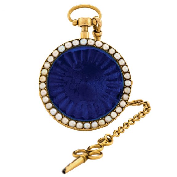 French gold, enamel and pearl quarter repeater Circa 1815 French gold, enamel and pearl quarter repeater Circa 1815