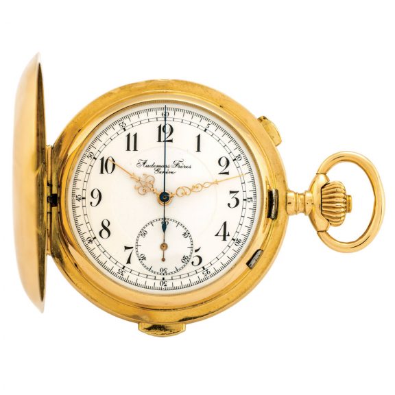 Swiss 14K pink gold quarter repeating chronograph Circa 1900