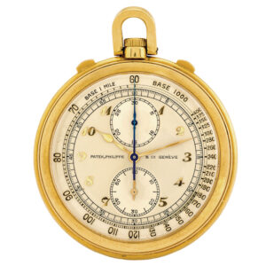 Swiss gold chronograph with 30 minute register Circa 1940