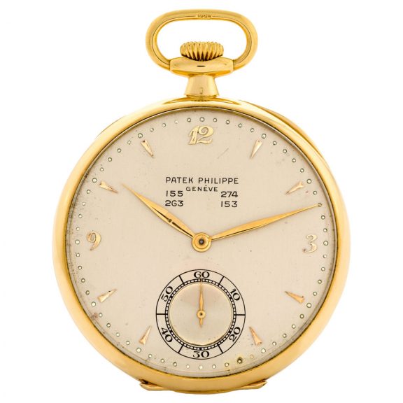 Swiss gold open faced with specially made dial Circa 1930