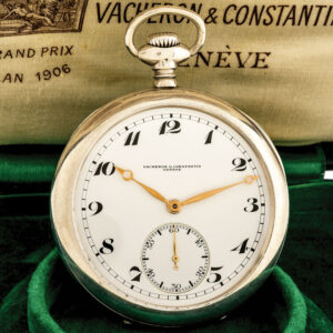Swiss silver open faced lever keyless pocket watch Circa 1906