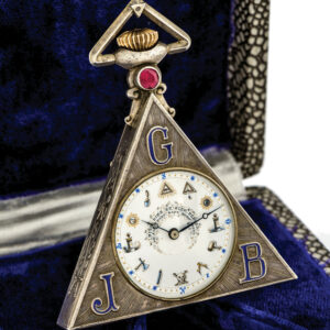Swiss silver triangular Masonic pocket watch Circa 1920